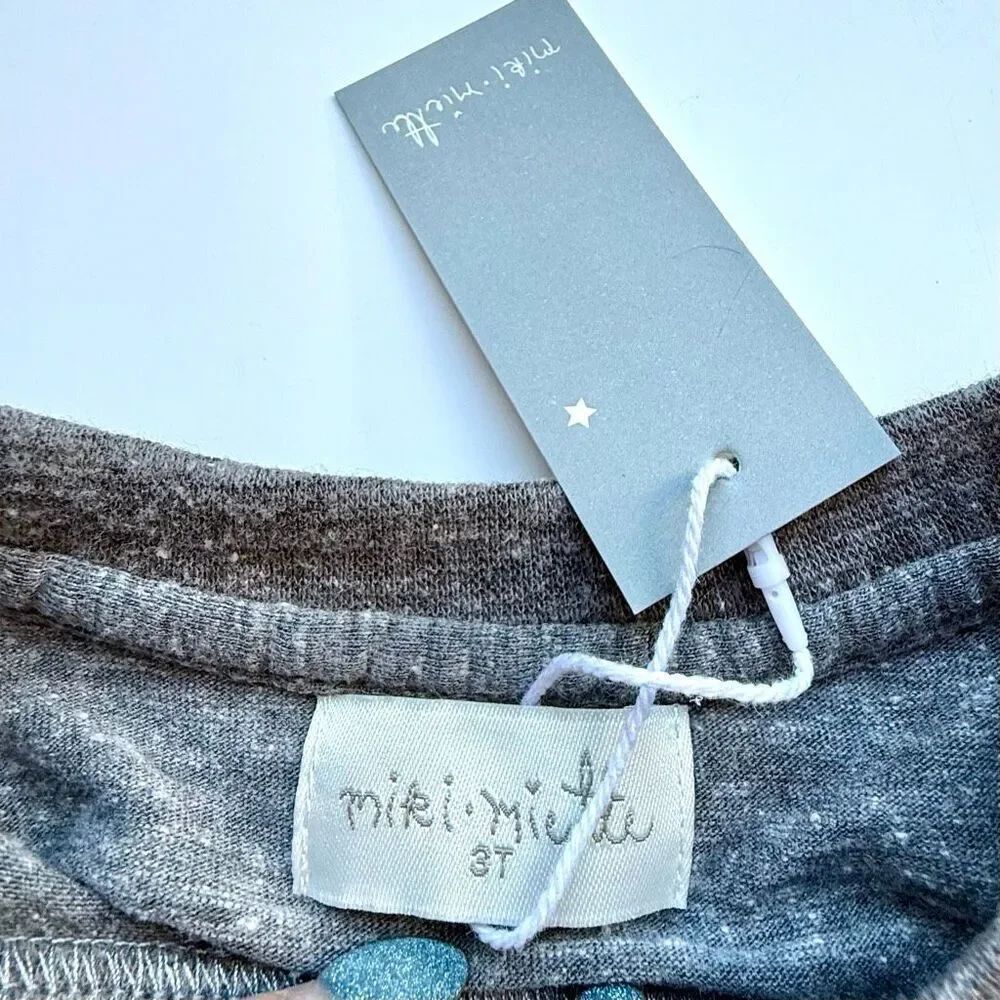 NWT Miki Miette boys' short-sleeved gray “Earth Day